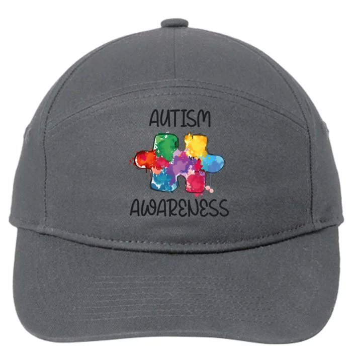 Autism Awareness Puzzle Supporter 7-Panel Snapback Hat