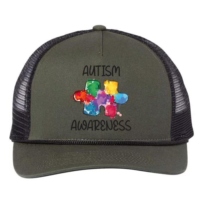 Autism Awareness Puzzle Supporter Retro Rope Trucker Hat Cap