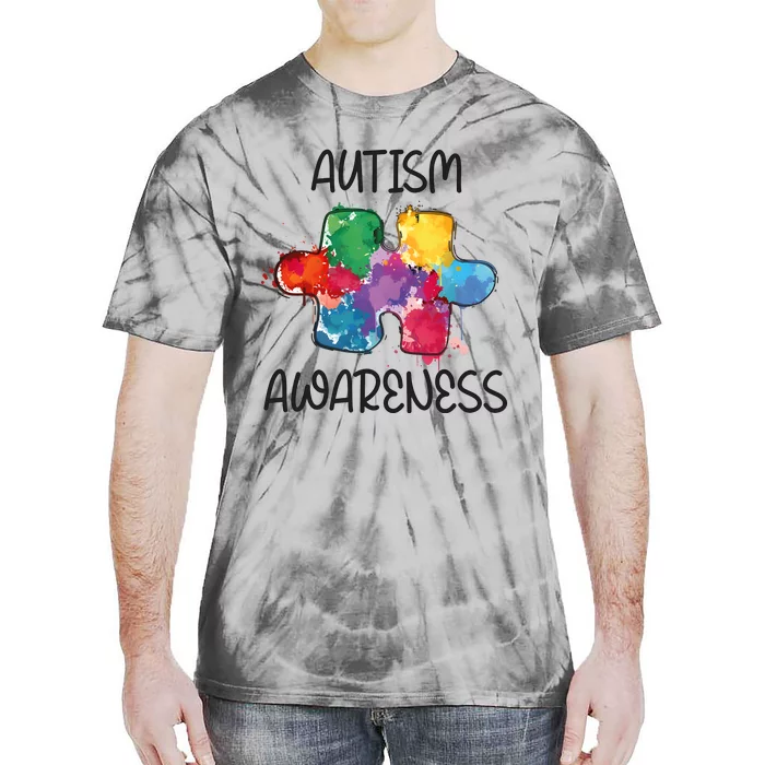 Autism Awareness Puzzle Supporter Tie-Dye T-Shirt