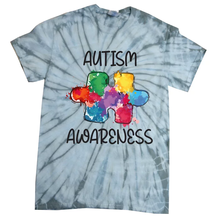 Autism Awareness Puzzle Supporter Tie-Dye T-Shirt