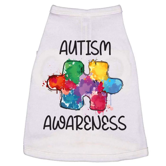 Autism Awareness Puzzle Supporter Doggie Tank