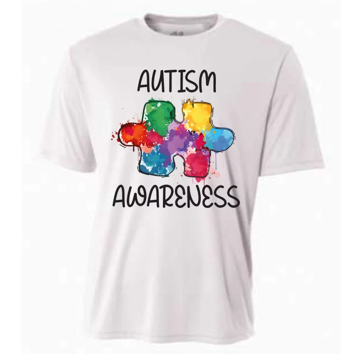 Autism Awareness Puzzle Supporter Cooling Performance Crew T-Shirt