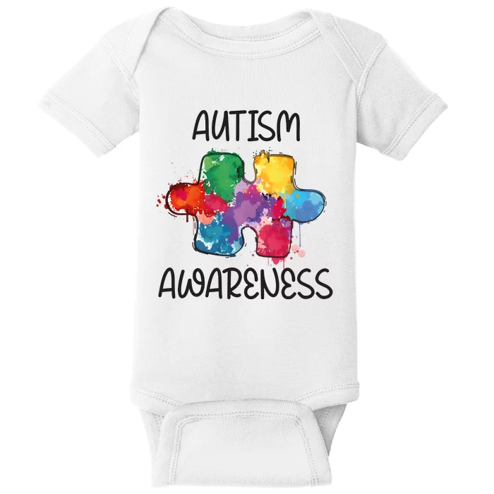 Autism Awareness Puzzle Supporter Baby Bodysuit