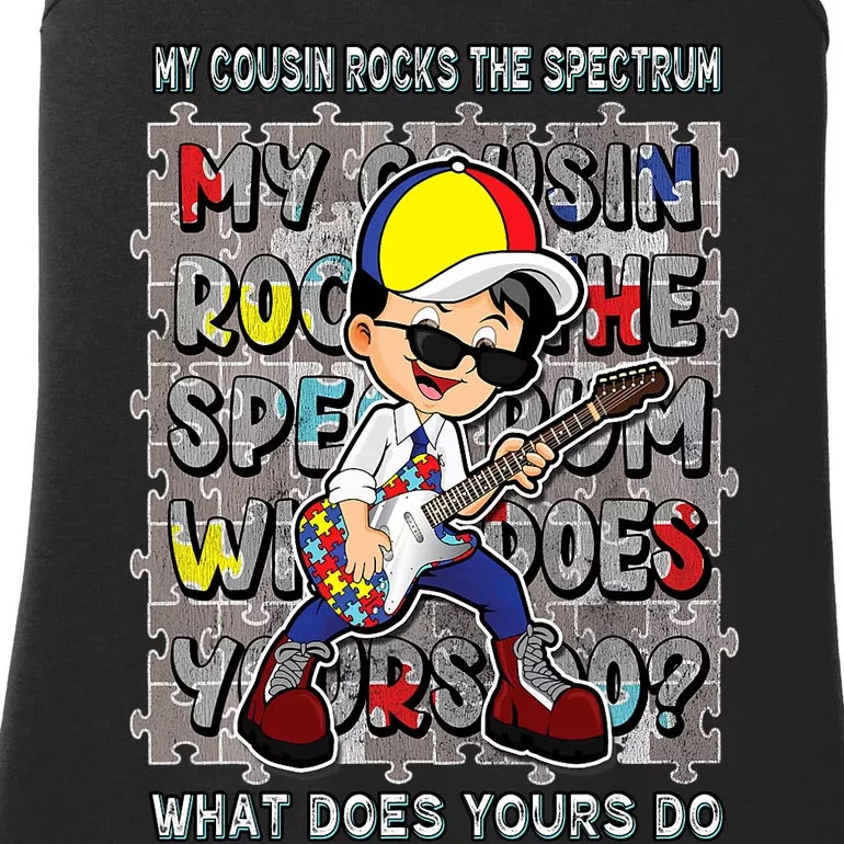 Autism Awareness Proud Cousin Rocks The Spectrum Ladies Essential Tank