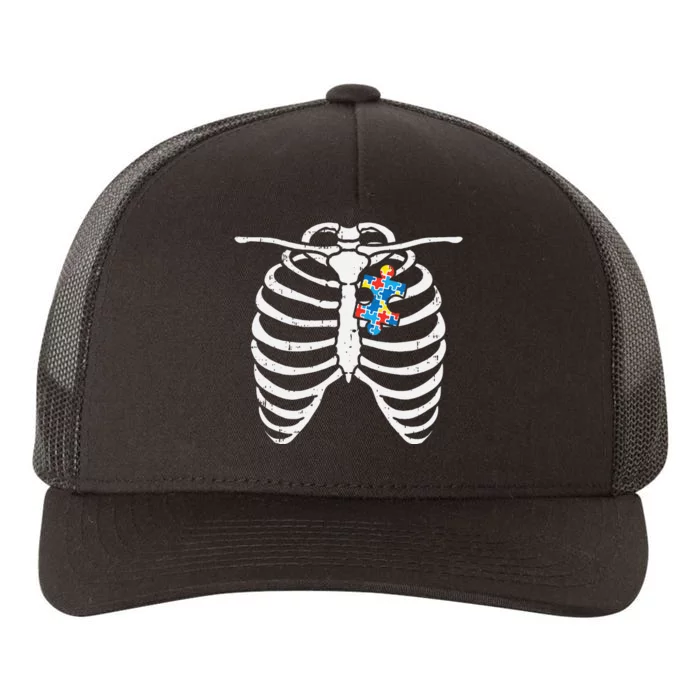 Autism Awareness Puzzle Skeleton Xray Halloween Costume Yupoong Adult 5-Panel Trucker Hat