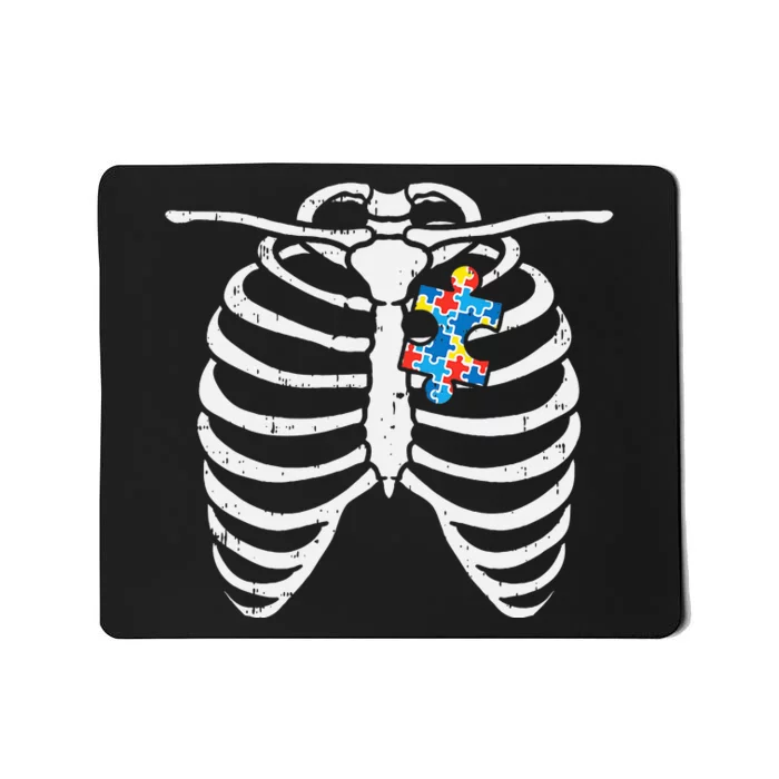 Autism Awareness Puzzle Skeleton Xray Halloween Costume Mousepad