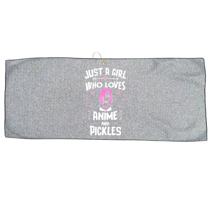 Anime And Pickles Just A Who Loves Anime Gift Large Microfiber Waffle Golf Towel