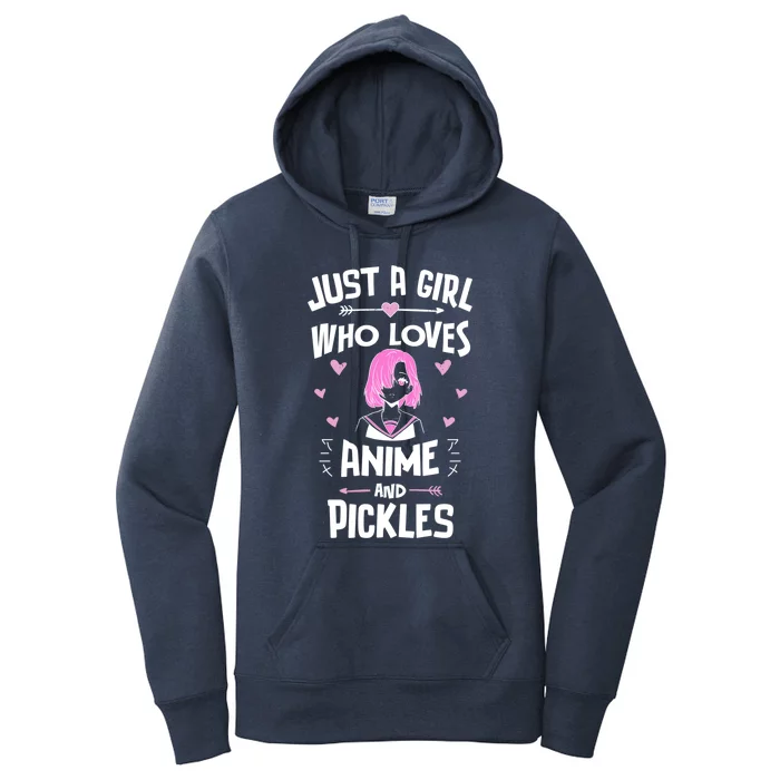 Anime And Pickles Just A Who Loves Anime Gift Women's Pullover Hoodie