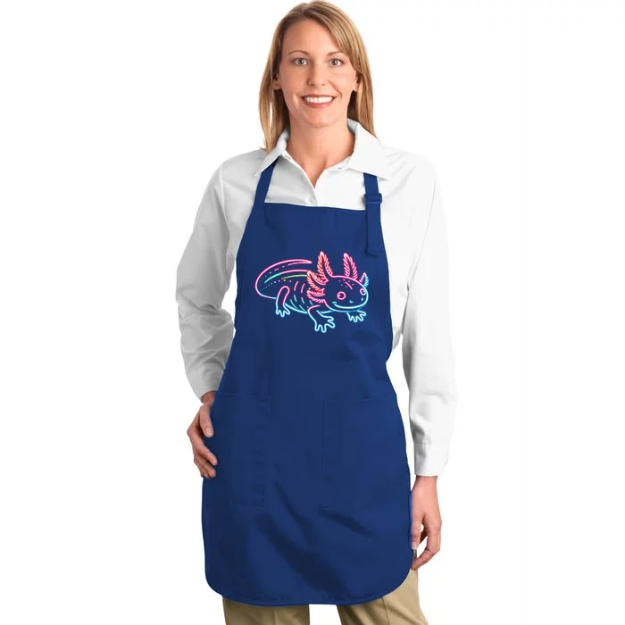 Axolotl Animal Pop Art Cute Axolotl Lover Full-Length Apron With Pocket