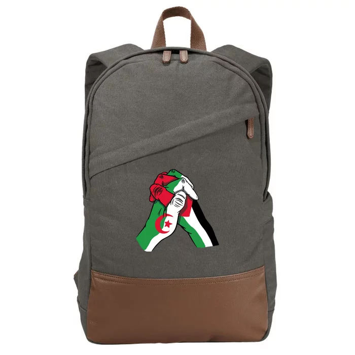 Algeria And Palestine Hands Cotton Canvas Backpack