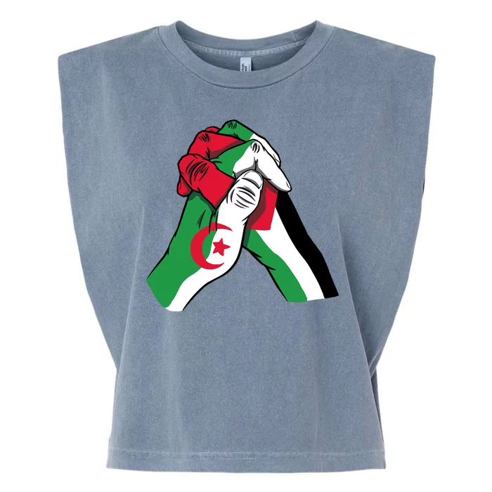 Algeria And Palestine Hands Garment-Dyed Women's Muscle Tee