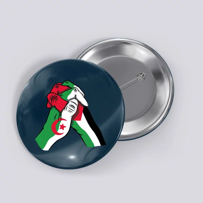 Algeria And Palestine Hands Button