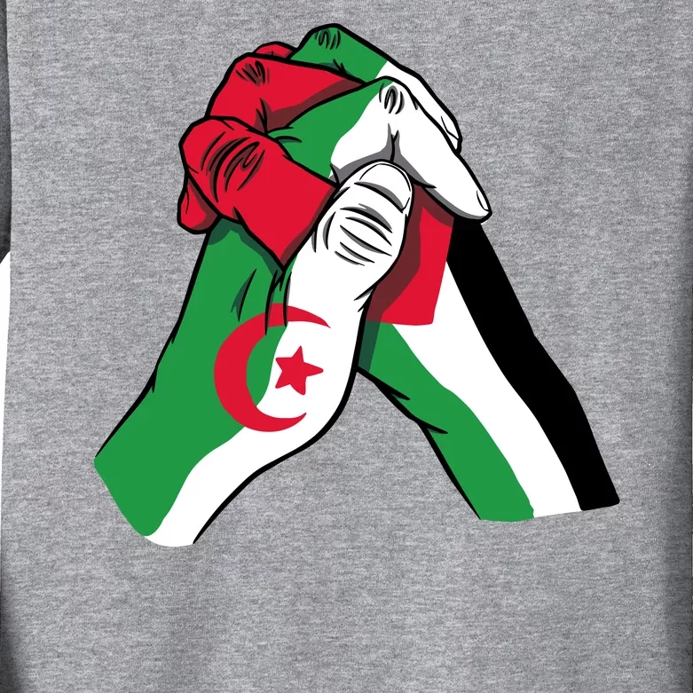 Algeria And Palestine Hands Kids Long Sleeve Shirt