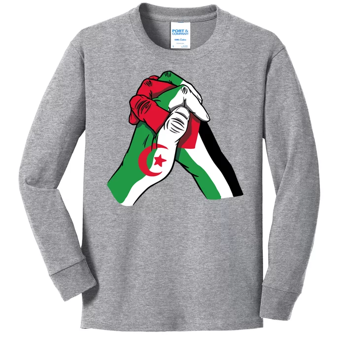 Algeria And Palestine Hands Kids Long Sleeve Shirt