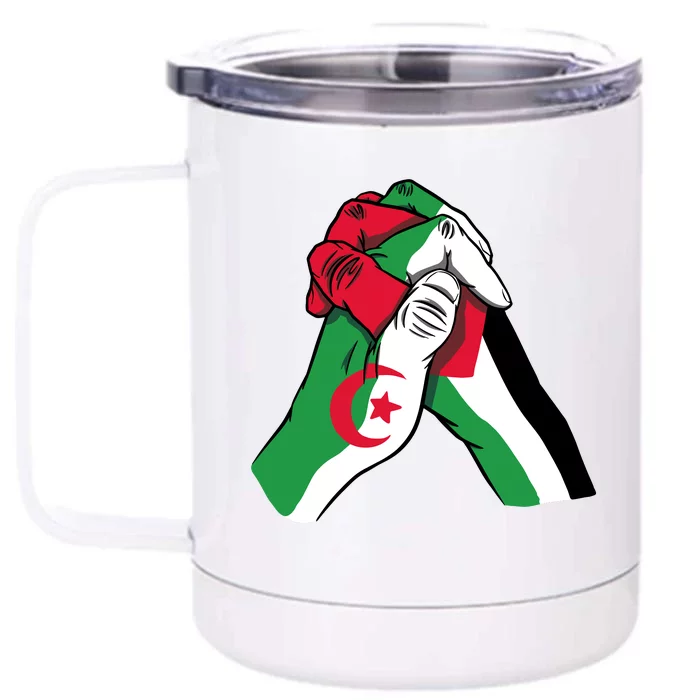 Algeria And Palestine Hands Front & Back 12oz Stainless Steel Tumbler Cup