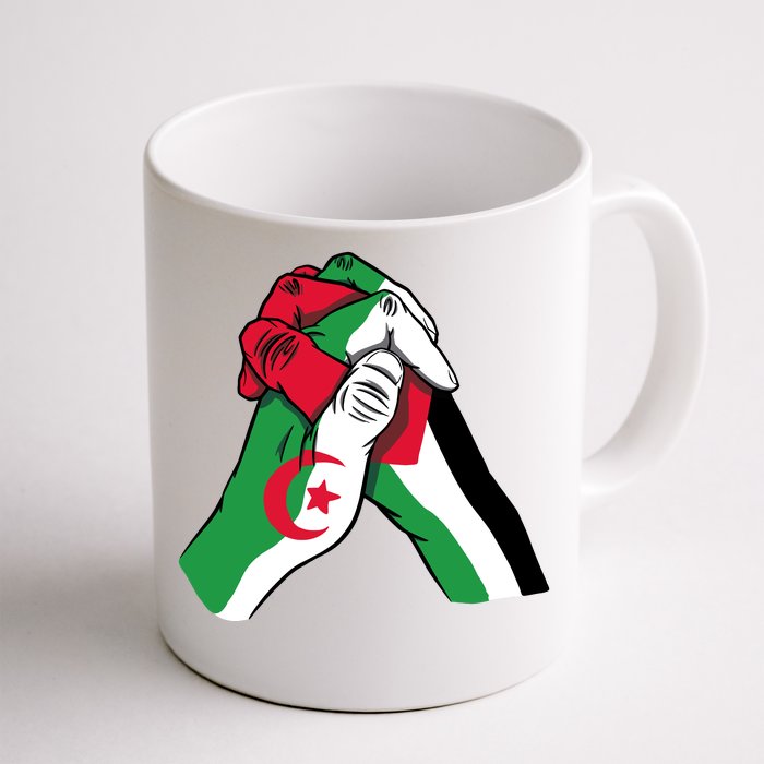 Algeria And Palestine Hands Front & Back Coffee Mug