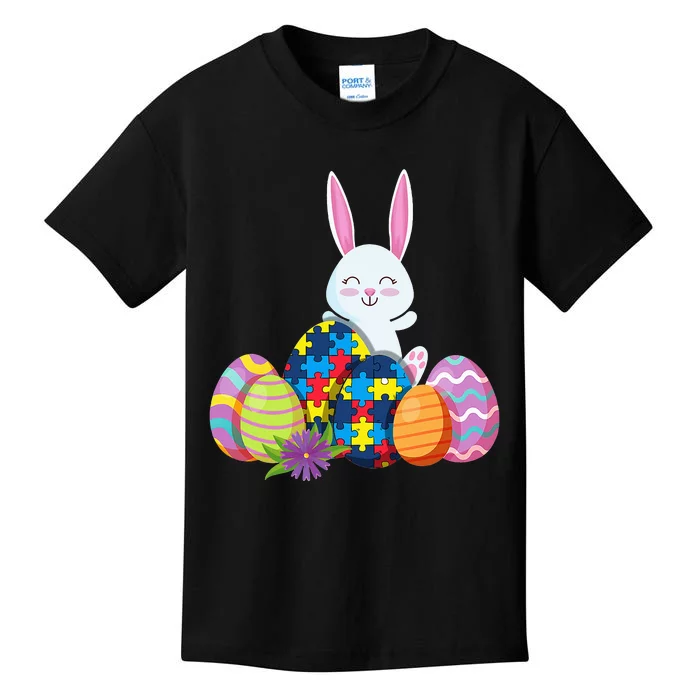 Autism Awareness Puzzle  Easter Bunny Eggs Funny Kids T-Shirt