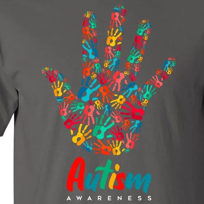 Autism Awareness Painted Hand Prints Tall T-Shirt