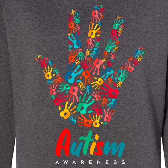 Autism Awareness Painted Hand Prints Womens California Wash Sweatshirt