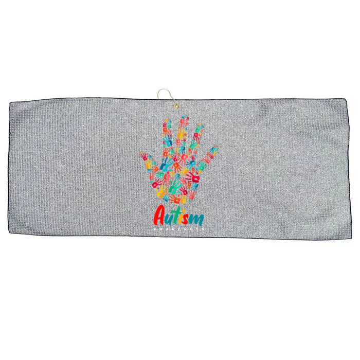 Autism Awareness Painted Hand Prints Large Microfiber Waffle Golf Towel