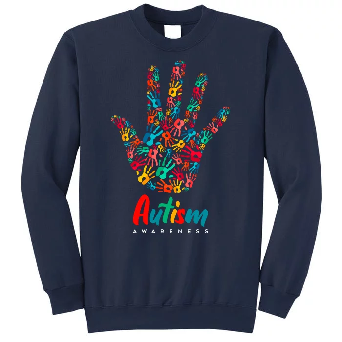 Autism Awareness Painted Hand Prints Sweatshirt