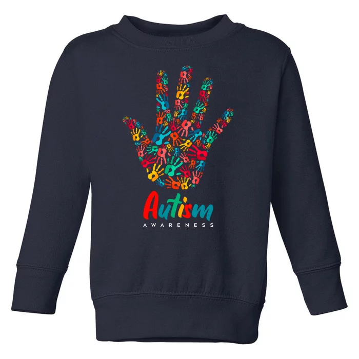 Autism Awareness Painted Hand Prints Toddler Sweatshirt