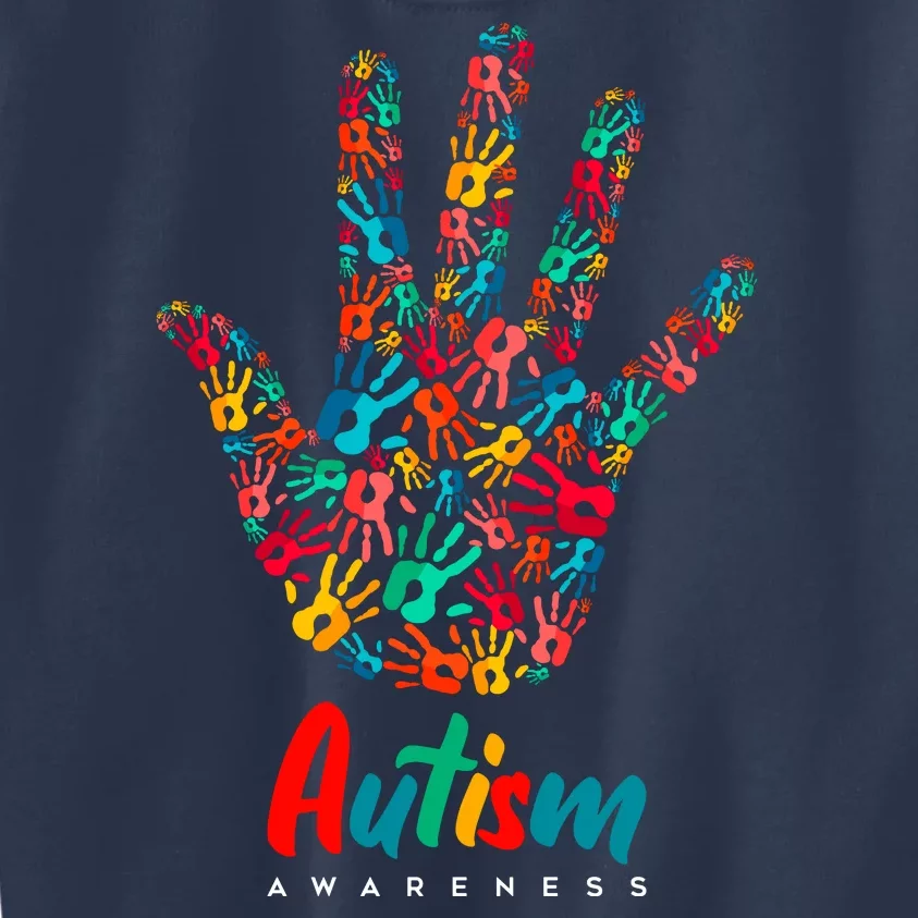 Autism Awareness Painted Hand Prints Kids Sweatshirt