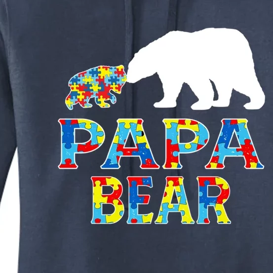 Autism Awareness Papa Bear Support Autistic Cute Gift Women's Pullover Hoodie