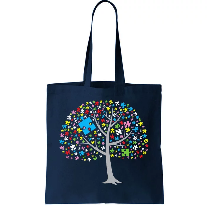 Autistic Autism Puzzle Tree Autism Tote Bag