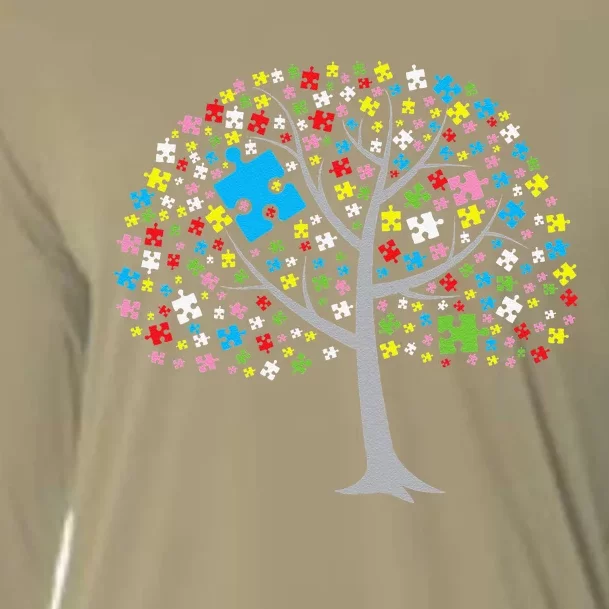 Autistic Autism Puzzle Tree Autism Cooling Performance Long Sleeve Crew