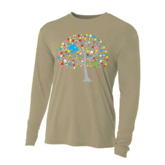 Autistic Autism Puzzle Tree Autism Cooling Performance Long Sleeve Crew