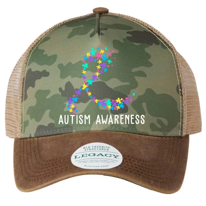 Autism Awareness Puzzle Ribbon Legacy Tie Dye Trucker Hat