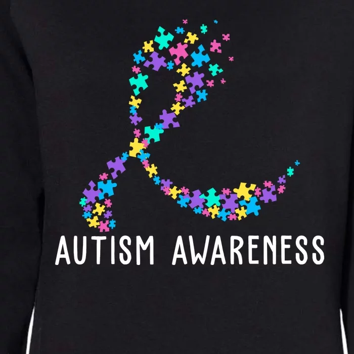 Autism Awareness Puzzle Ribbon Womens California Wash Sweatshirt