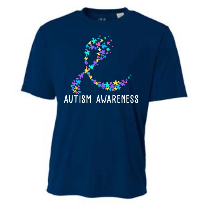 Autism Awareness Puzzle Ribbon Cooling Performance Crew T-Shirt