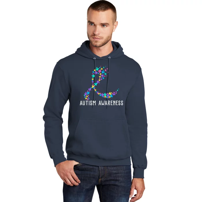 Autism Awareness Puzzle Ribbon Hoodie