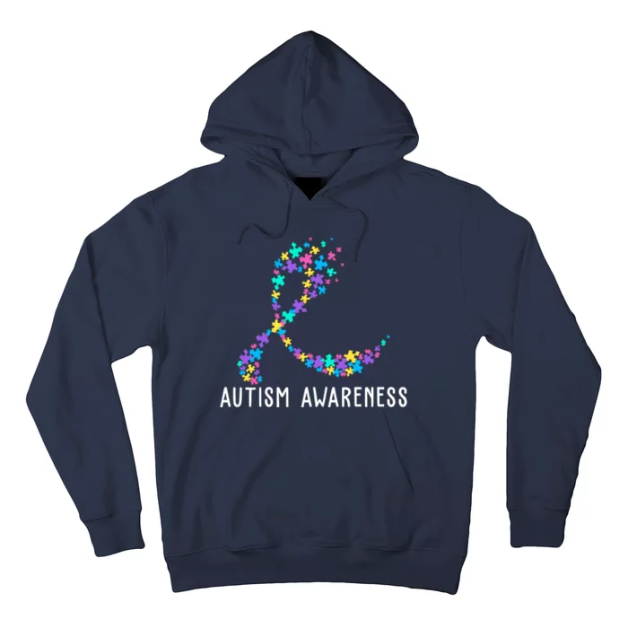 Autism Awareness Puzzle Ribbon Hoodie