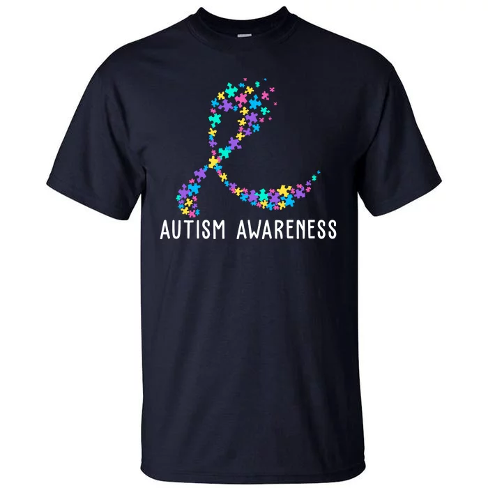 Autism Awareness Puzzle Ribbon Tall T-Shirt