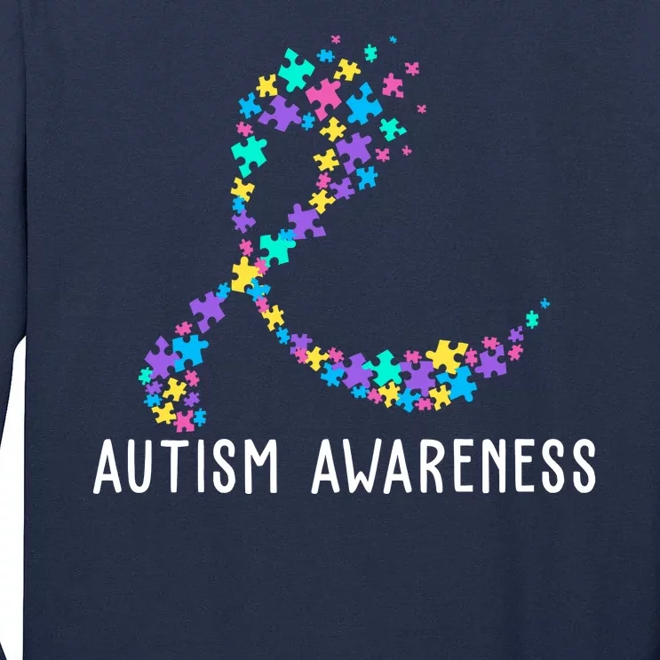 Autism Awareness Puzzle Ribbon Tall Long Sleeve T-Shirt