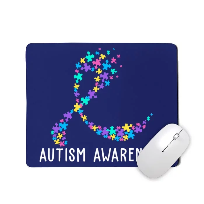 Autism Awareness Puzzle Ribbon Mousepad