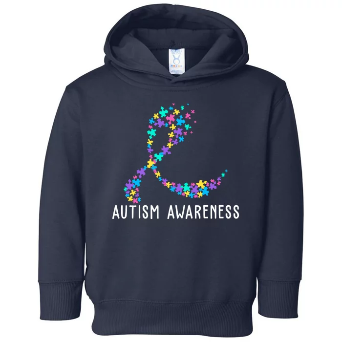 Autism Awareness Puzzle Ribbon Toddler Hoodie