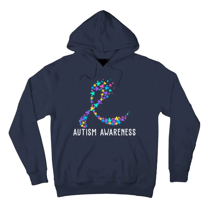 Autism Awareness Puzzle Ribbon Tall Hoodie