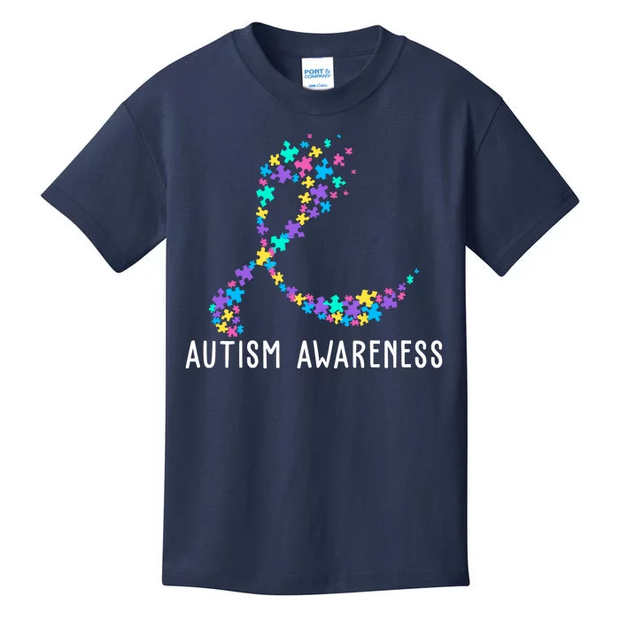 Autism Awareness Puzzle Ribbon Kids T-Shirt