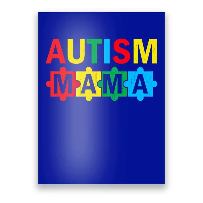 Autism Awareness Puzzle Ribbon Proud Autism Mama Funny Gift Poster