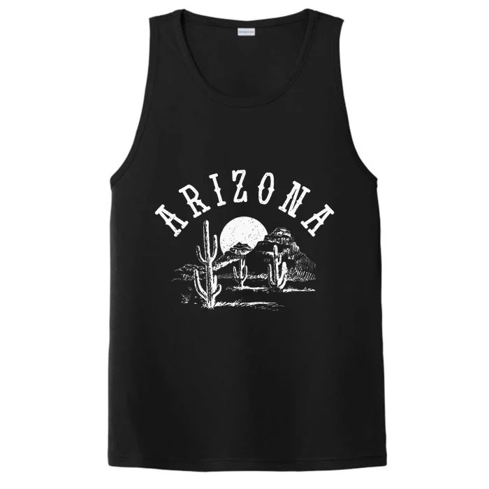 Arizona Az Pride Cactus Vintage Performance Tank