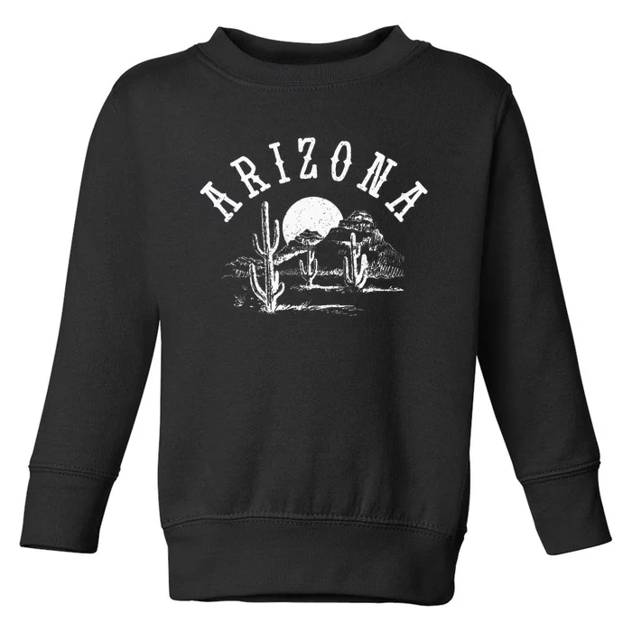 Arizona Az Pride Cactus Vintage Toddler Sweatshirt