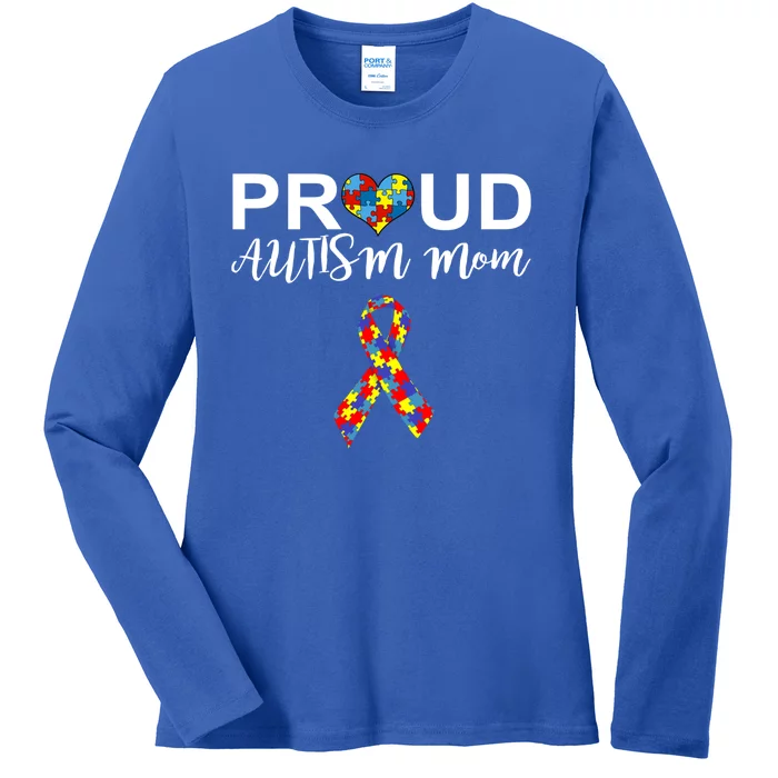 Autism Awareness Proud Autism Mom Support Autistic Gift Ladies Long Sleeve Shirt