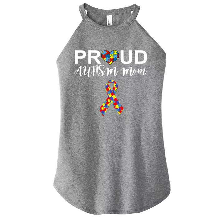 Autism Awareness Proud Autism Mom Support Autistic Gift Women’s Perfect Tri Rocker Tank