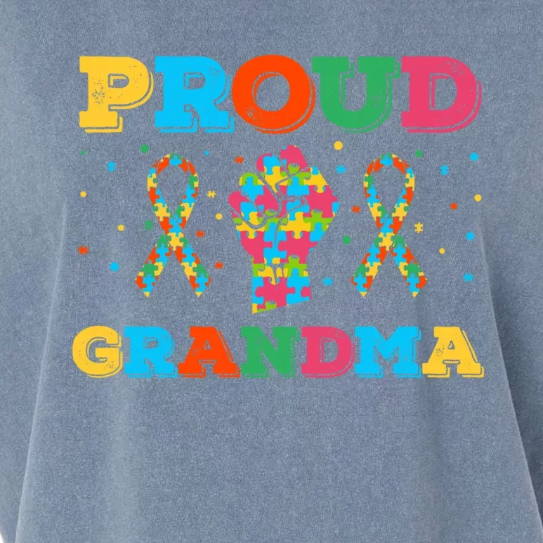 Autism Awareness Proud Grandma Gift Garment-Dyed Women's Muscle Tee