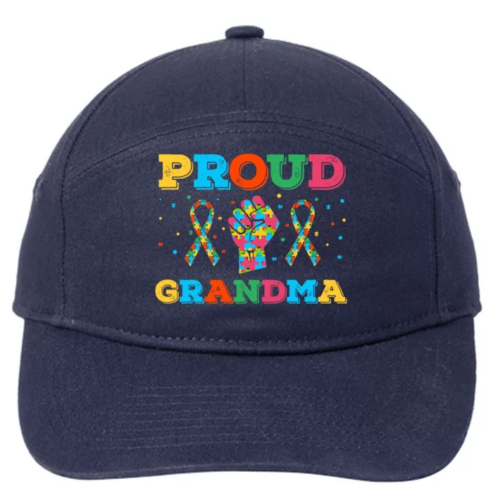 Autism Awareness Proud Grandma Gift 7-Panel Snapback Hat