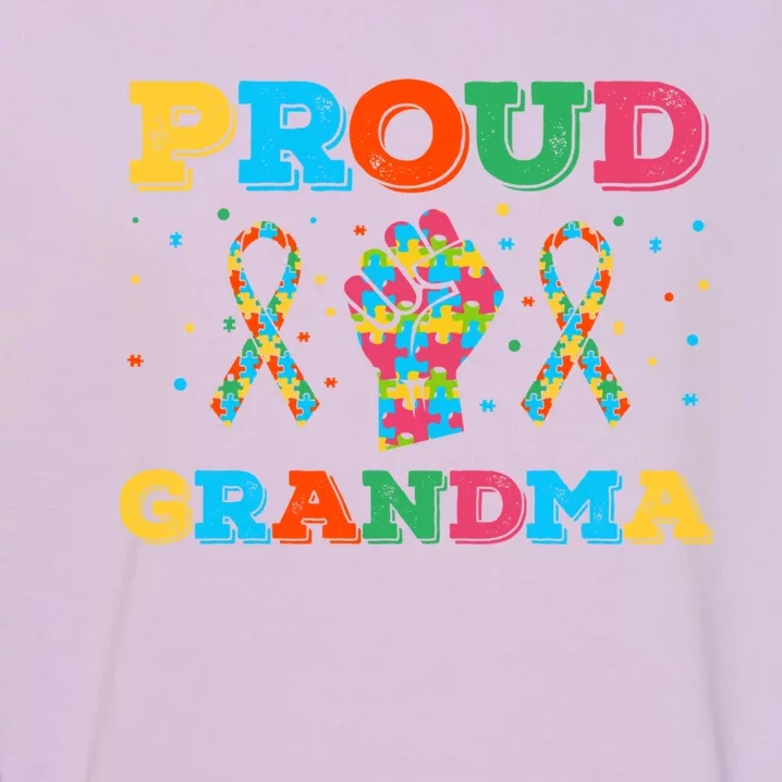 Autism Awareness Proud Grandma Gift Garment-Dyed Sweatshirt